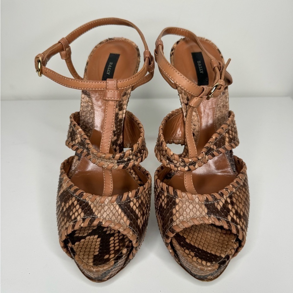 Bally Women's Snakeskin Platform Heels Sz 7.5 - Picture 2 of 5